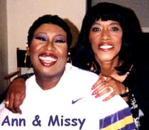 Ann and Missy Elliott backstage at the Letterman show (photo from Mrs. Peebles' private collection)